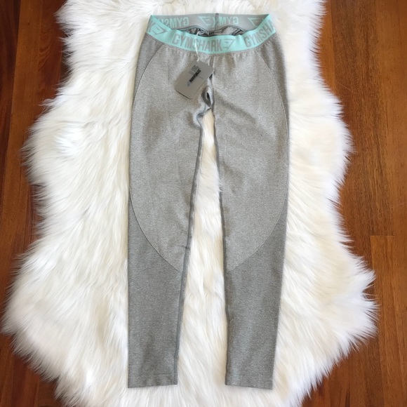 Gymshark Pants - {GymShark} NWT Flex Leggings in Light Grey/Aqua